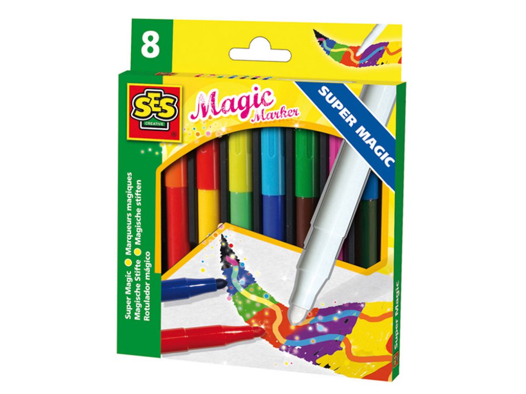 SES СЕС-МАРКЕРИ 8ЦВ.MAGIC Writing and colouring Magic markers, maxi, 8 colours 8710341002688